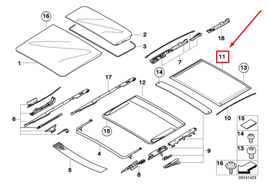 NEW BMW 5 TOURING E61 REAR SUPENDED HEADLINER 54137140782 7140782 ORIGINAL