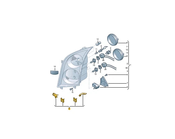 NEW VW CRAFTER 2E FRONT RIGHT HEADLIGHT REPAIR MOUNT KIT 2E0998226