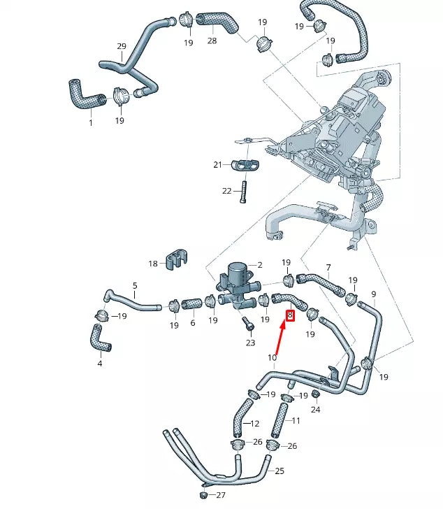 NEW VW TOUAREG 7P MK2 COOLANT HOSE PIPE 7L0815371E