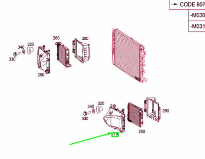 NEW MB AMG GT C190 AIR WATER COOLER LEFT AIR DEFLECTOR BOX A1905050030