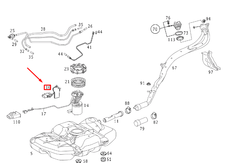 NEW MERCEDES-BENZ VANEO W414 FUEL FILL LEVEL SENSOR A4145420317 ORIGINAL