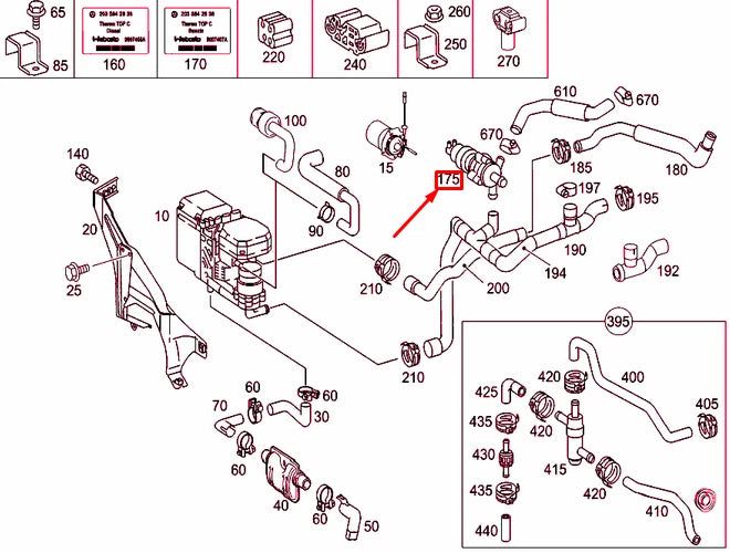 NEW MERCEDES-BENZ C W203 ADDITIONAL WATER PUMP A2038350064 ORIGINAL