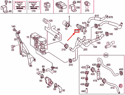 NEW MERCEDES-BENZ C W203 ADDITIONAL WATER PUMP A2038350064 ORIGINAL
