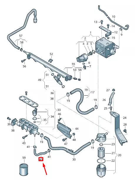 NEW VOLKSWAGEN CADDY 2K MK3 FUEL HOSE 5K0133321J