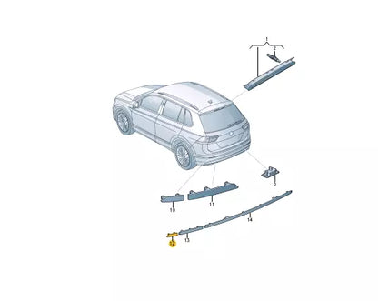 NEW VOLKSWAGEN TIGUAN AD REAR LEFT OUTER BUMPER REFLECTOR 5NA945103A