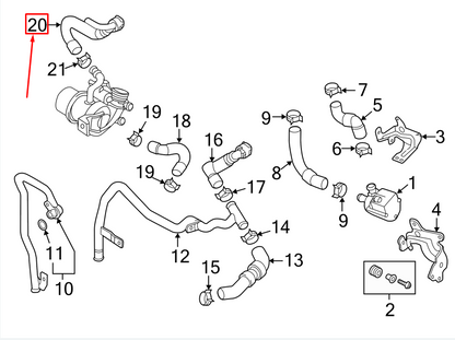 NEW VW BEETLE 5C FRONT HVAC HEATER HOSE 5K0122157K ORIGINAL