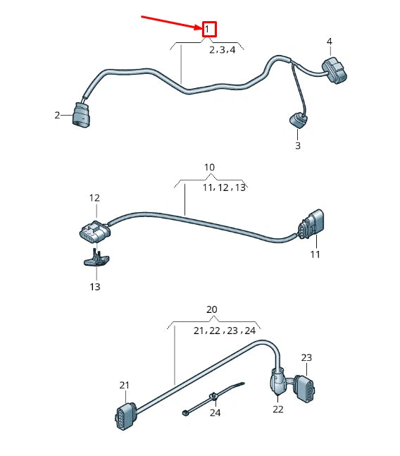 NEW VOLKSWAGEN T-ROC A11 FUEL PUMP CABLE HARNESS 5Q0971727E