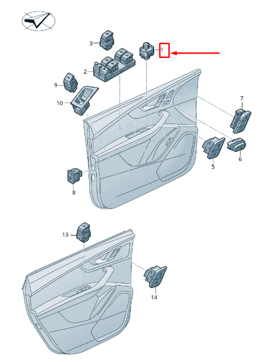new audi q5 fy front door exterior mirror adjustment switch 4m0959565n original