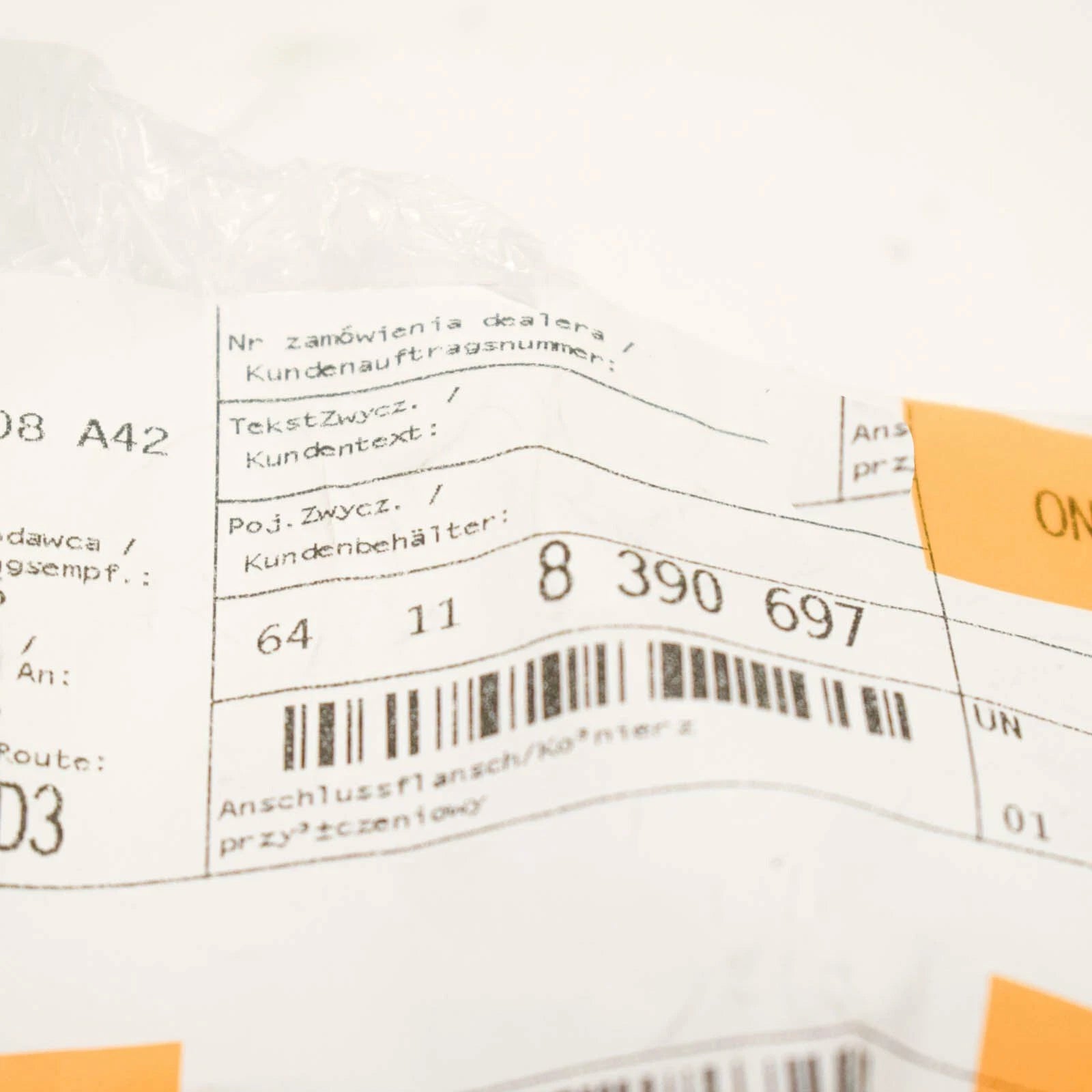 NEW BMW 3 E36 HEATER CORE CONNECTION FLANGE 64118390697 ORIGINAL