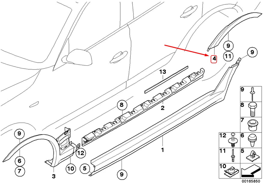 NEW BMW X3 E83 REAR LEFT WHEEL ARCH COVER 51713330867 3330867 ORIGINAL