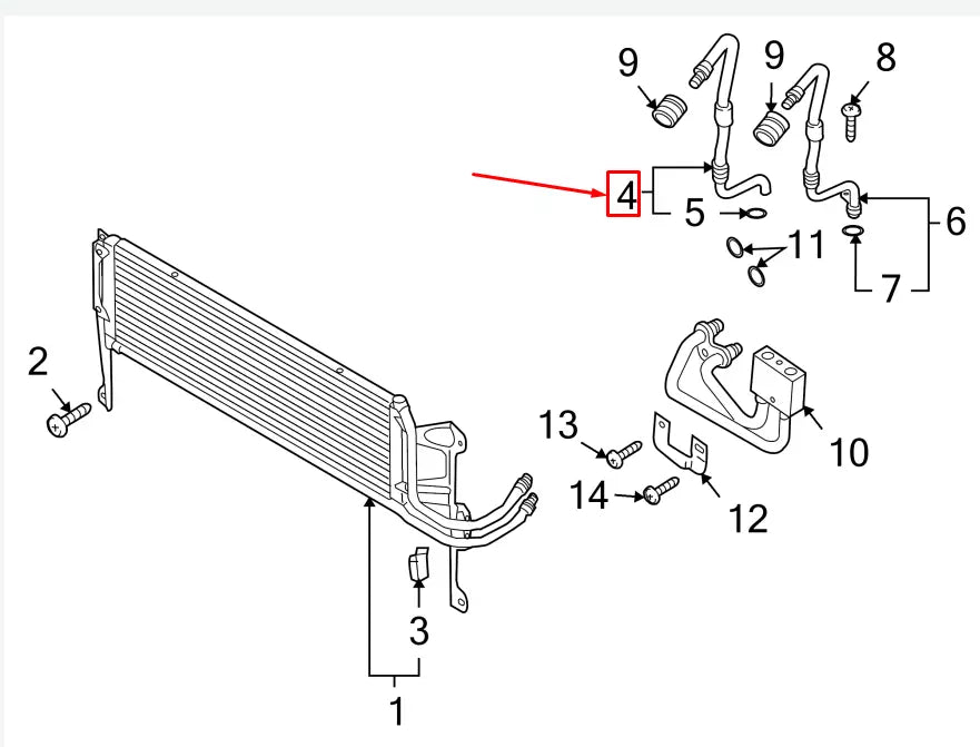 NEW VW TIGUAN 5N AUTOMATIC TRANSMISSION OIL COOLER LINE 5N0317820B ORIGINAL