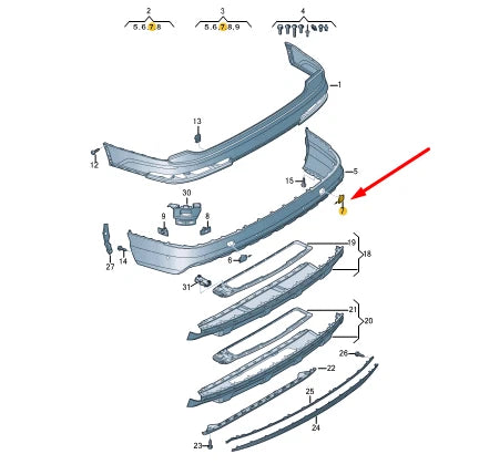 NEW AUDI Q7 4M REAR BUMPER RIGHT TOW HOOK EYE COVER 4M0807442BGRU ORIGINAL