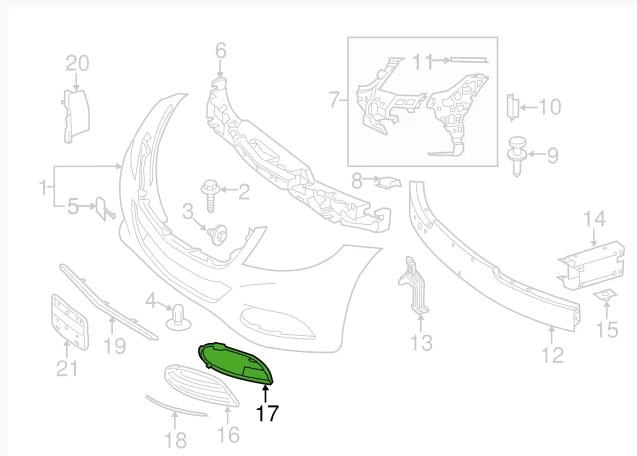NEW MERCEDES-BENZ S-CLASS W222 FRONT BUMPER LEFT GRILLE COVER A2228850724
