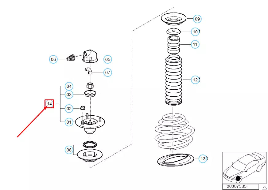 NEW BMW 5 E39 FRONT AXLE SUPPORT BEARING REPAIR KIT 31352298912 2298912 ORIGINAL
