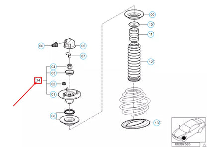 NEW BMW 5 E39 FRONT AXLE SUPPORT BEARING REPAIR KIT 31352298912 2298912 ORIGINAL