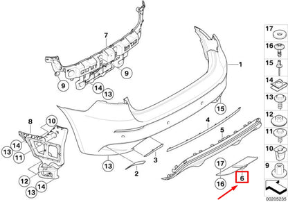NEW BMW X6 E71 REAR BUMPER LOWER COVER 51127206835 7206835 ORIGINAL