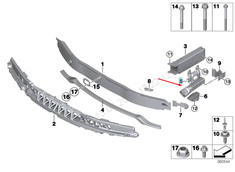 NEW BMW 3 GT F34 FRONT BUMPER LEFT LOWER DEFORMATION ELEMENT 51117289909