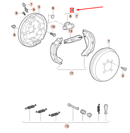 NEW VOLKSWAGEN BEETLE A5 REAR WHEEL BRAKE CYLINDER 5C0611053A ORIGINAL