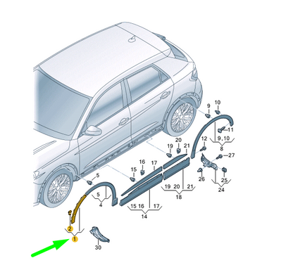 NEW AUDI Q4 E-TRON FRONT RIGHT WHEEL ARCH FRONT COVER 89A853026FGRU ORIGINAL
