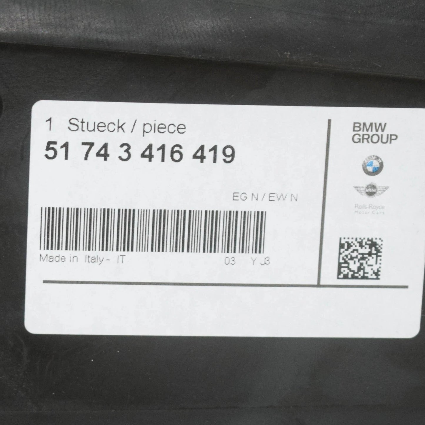 NEW BMW X3 E83 BOTTOM AIR DUCT 51743416419 3416419 ORIGINAL