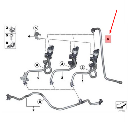 new bmw x1 e84 fuel tank breather line 13907636125 7636125 original