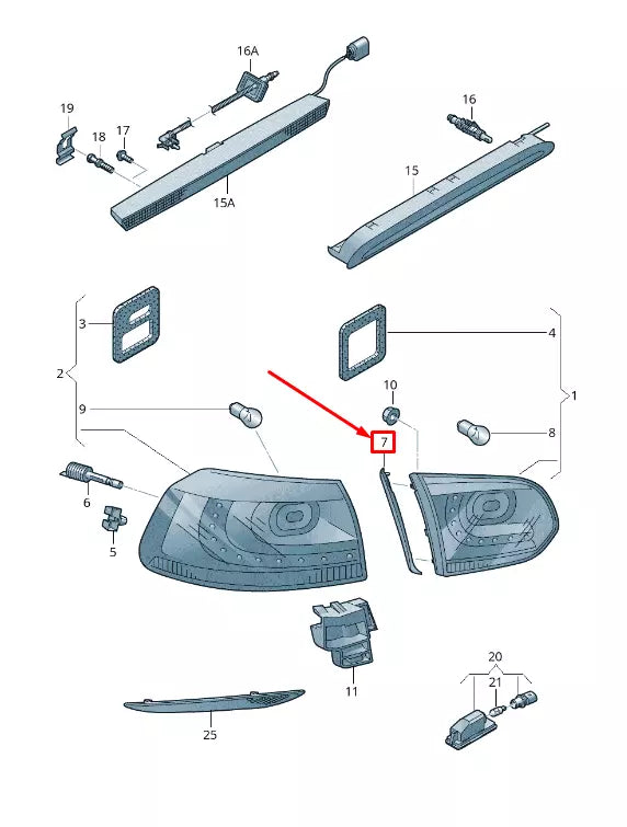 NEW VW GOLF VI 5K MK6 REAR LEFT INNER TAIL LIGHT TRIM 5K0945311B9B9 ORIGINAL