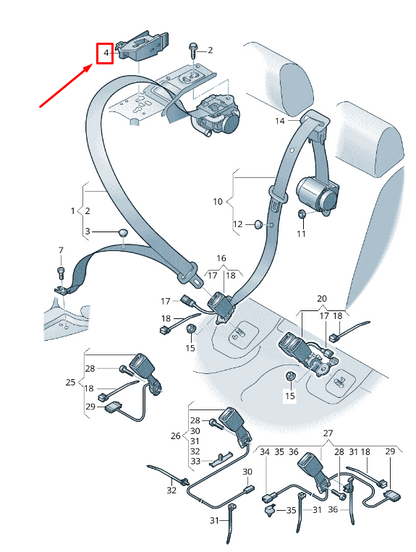 NEW AUDI Q5 FY REAR LEFT SEAT BELT GUIDE 80A857791A 4PK 80A857791A4PK ORIGINAL