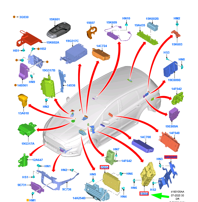 new ford galaxy mk3 cd390 bcm body control module 1941650 original
