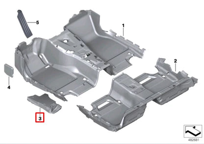 NEW BMW 5 G30 FRONT LEFT FOAM FOOTWELL INSERT 51477400801 ORIGINAL
