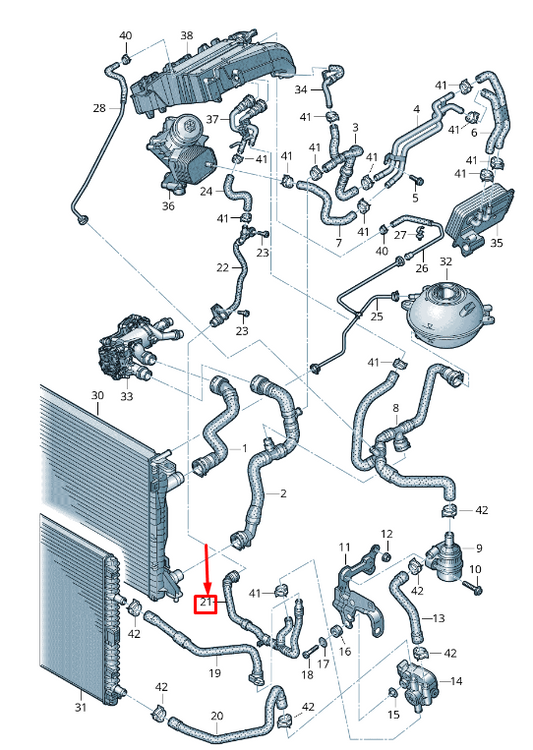 new audi q5 fy coolant hose with quick release coupling 80a145920q original