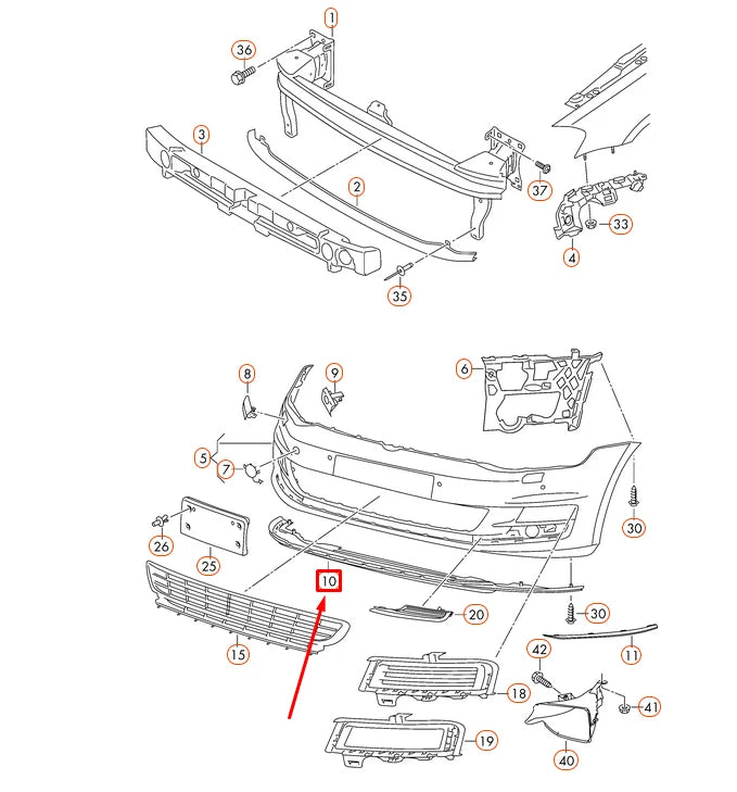 NEW VOLKSWAGEN GOLF MK7 GTD FRONT BUMPER SPOILER 5G0805915AA9B9 ORIGINAL