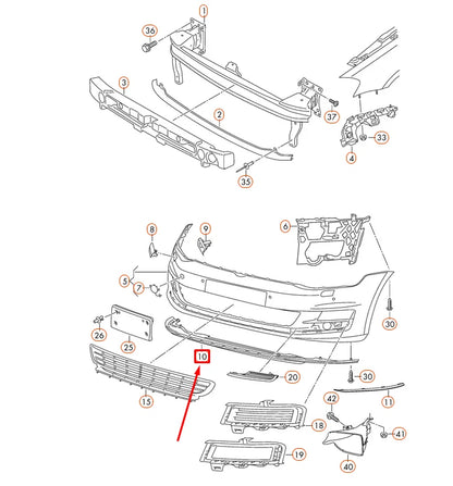 NEW VOLKSWAGEN GOLF MK7 GTD FRONT BUMPER SPOILER 5G0805915AA9B9 ORIGINAL