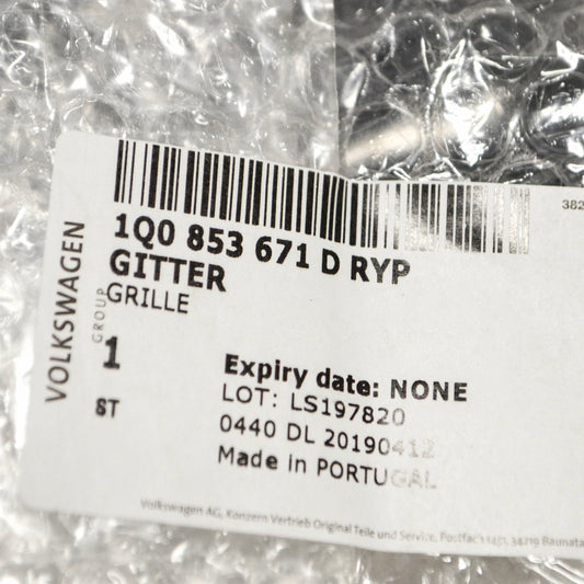 NEW VOLKSWAGEN EOS FRONT BUMPER LOWER GRILLE 1Q0853671DRYP ORIGINAL