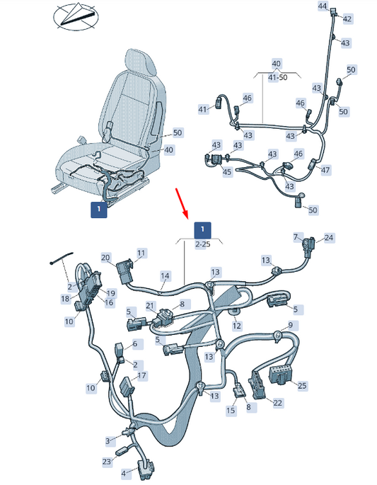 new skoda superb mk3 front right seat base adapter wiring 3v1971366aj original