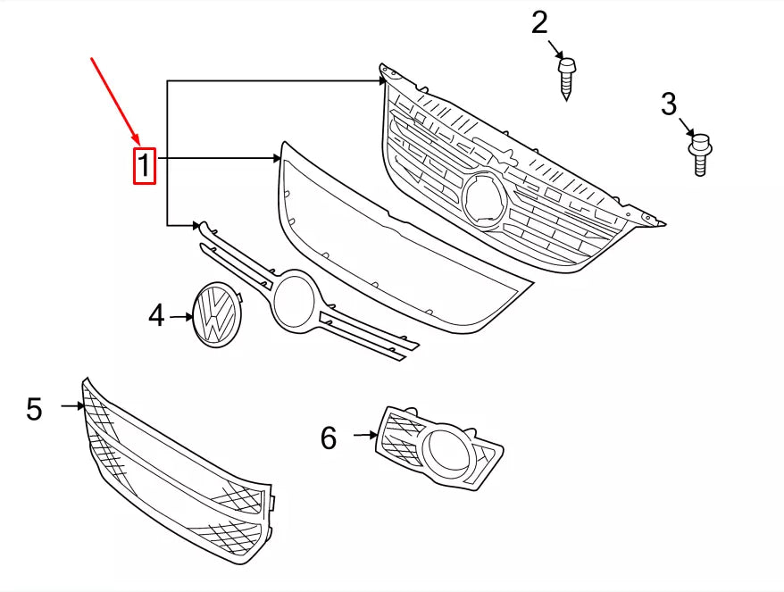 NEW VW TIGUAN 5N FRONT RADIATOR GRILLE 5N0853651C2ZZ ORIGINAL