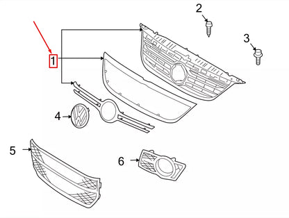 NEW VW TIGUAN 5N FRONT RADIATOR GRILLE 5N0853651C2ZZ ORIGINAL