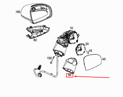 new mercedes-benz sl r231 front right mirror base cover a23181104109999 original