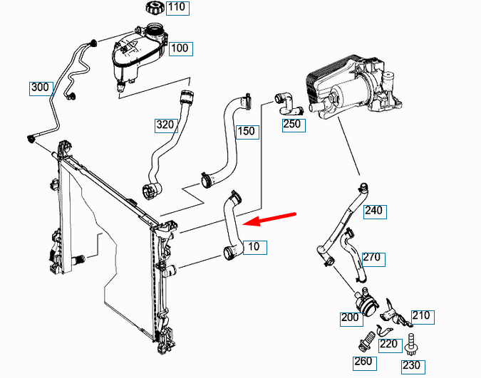 NEW MERCEDES-BENZ B-CLASS W246 WATER RADIATOR HOSE A2465010182 ORIGINAL