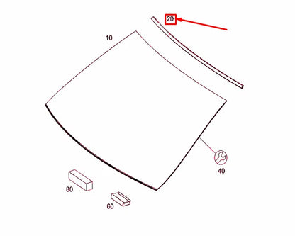 NEW MERCEDES-BENZ GLK X204 FRONT WINDSHIELD TOP SEAL A2046710420 ORIGINAL