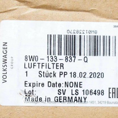 NEW AUDI A4 B9 AIR FILTER BOX ASSEMBLY 8W0133837Q ORIGINAL