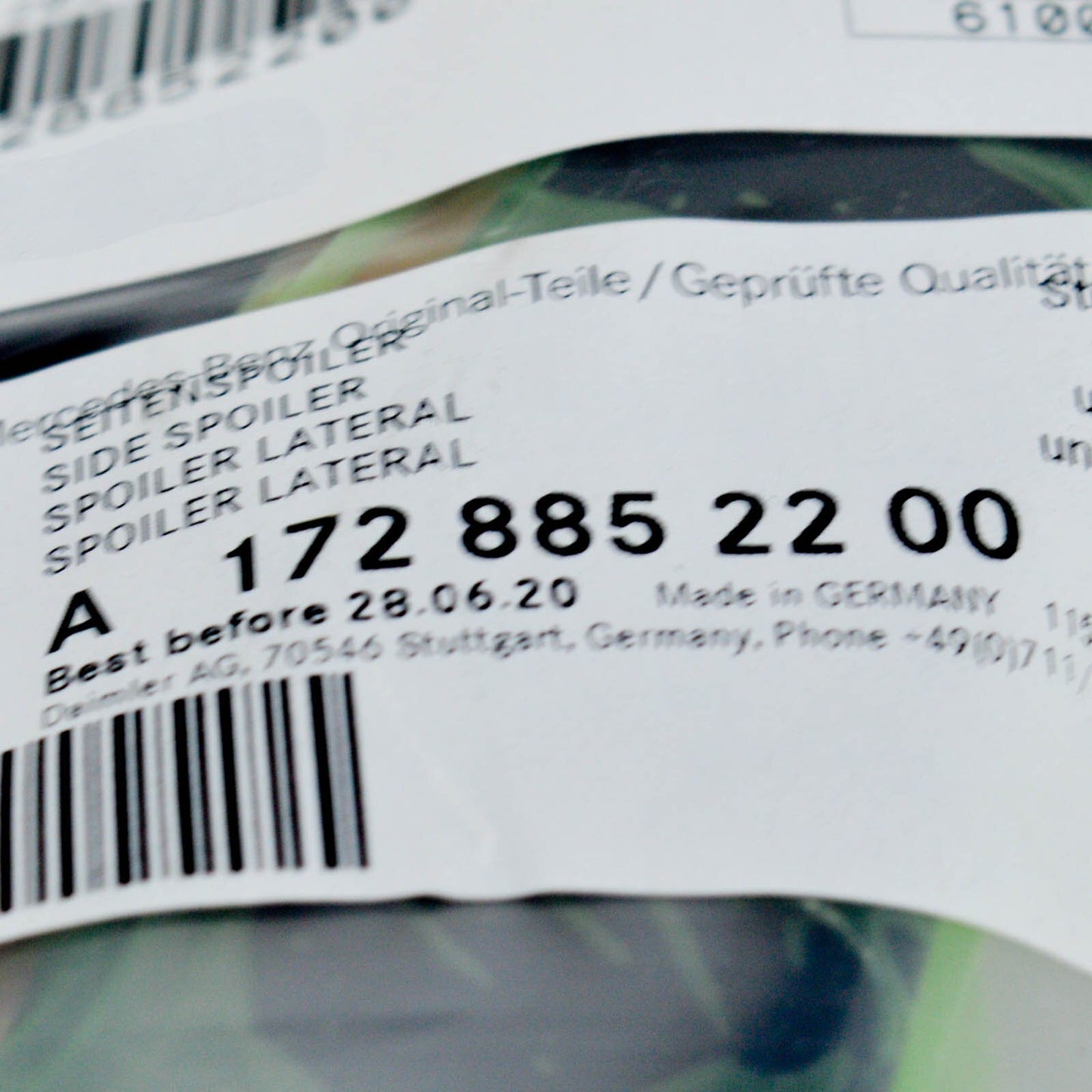 NEW MB SLK R172 AMG FRONT BUMPER RIGHT SIDE SPOILER A1728852200 ORIGINAL