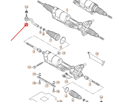 NEW AUDI A6 C7 STEERING LEFT TIE ROD END 4G0423811A ORIGINAL