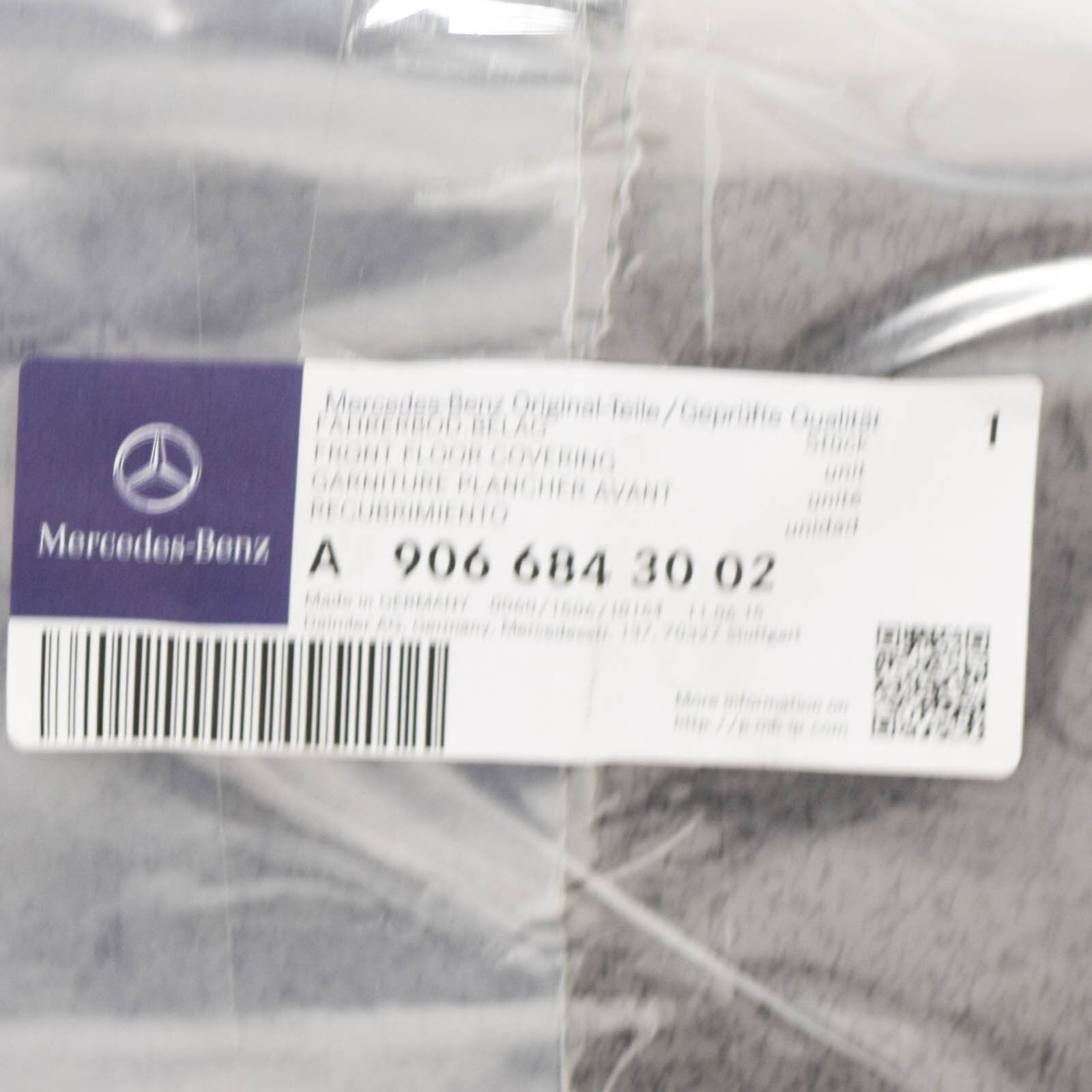 new mercedes-benz sprinter 906 front floor covering a90668430027k26 original