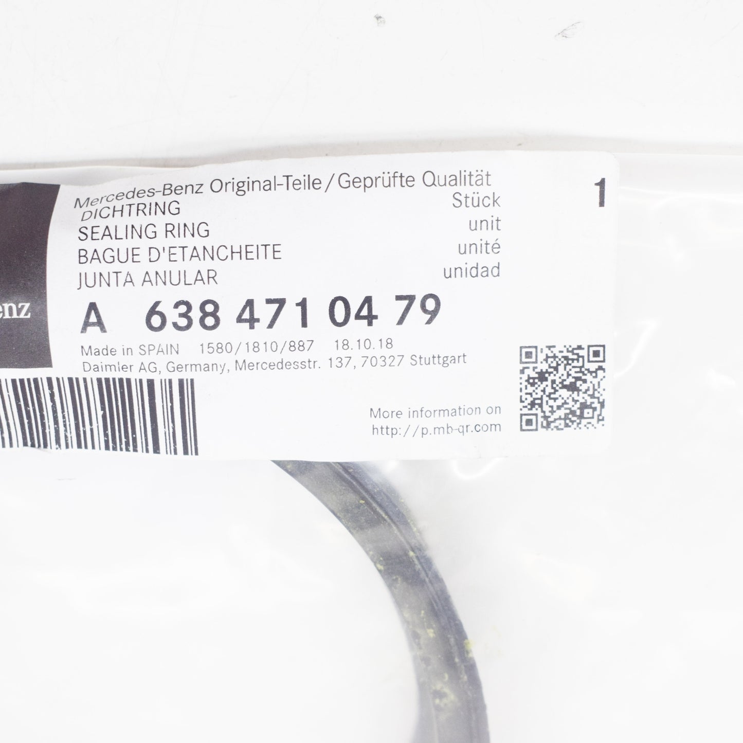 NEW MERCEDES-BENZ VITO W638 FUEL GAUGE SENDER SEAL RING A6384710479 ORIGINAL