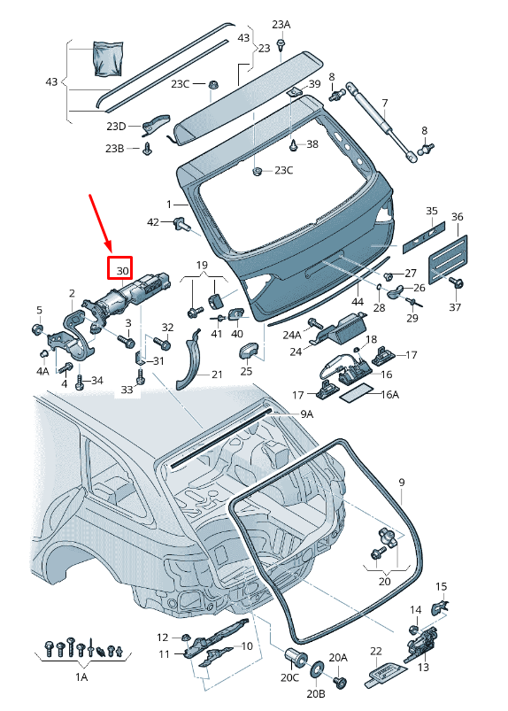 new audi q5 8r rear right tailgate drive unit 8r0827852d original