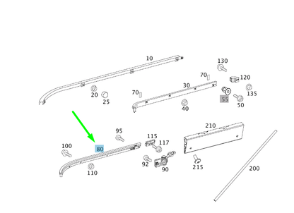 new mb vito w639 sliding door bottom left guide rail a6397660800 original