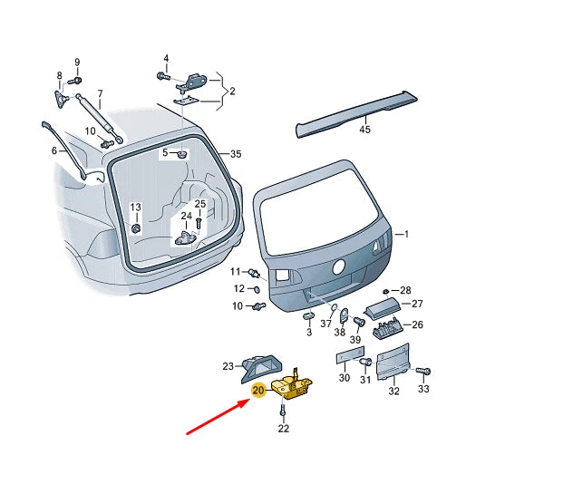 NEW VOLKSWAGEN TOUAREG 7P REAR LID LOCK 7P0827505M ORIGINAL