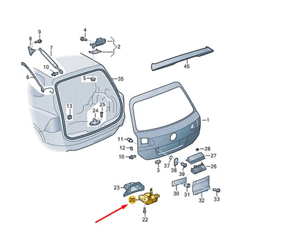 NEW VOLKSWAGEN TOUAREG 7P REAR LID LOCK 7P0827505M ORIGINAL