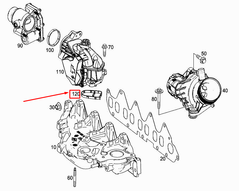 NEW MERCEDES-BENZ C W205 INTAKE MANIFOLD GASKET A6260940100 ORIGINAL