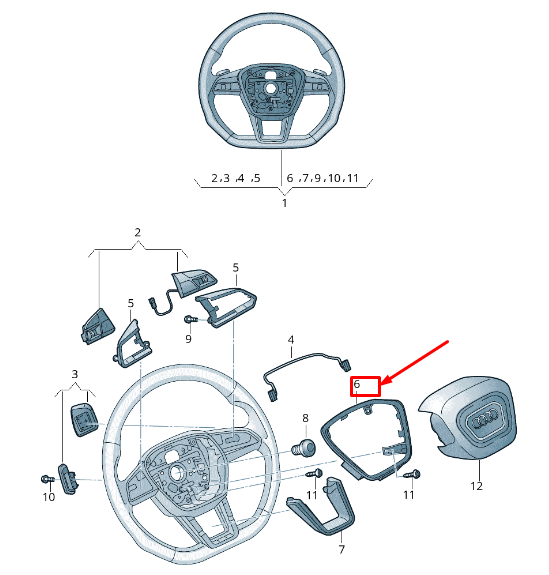 NEW AUDI E-TRON GEN STEERING WHEEL TRIM 4K0419689BAY2 ORIGINAL